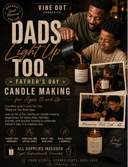 Join us for a fun, hands-on candle making experience for dads, kids, families, friends and anyone looking to celebrate Father's Day in a creative way.